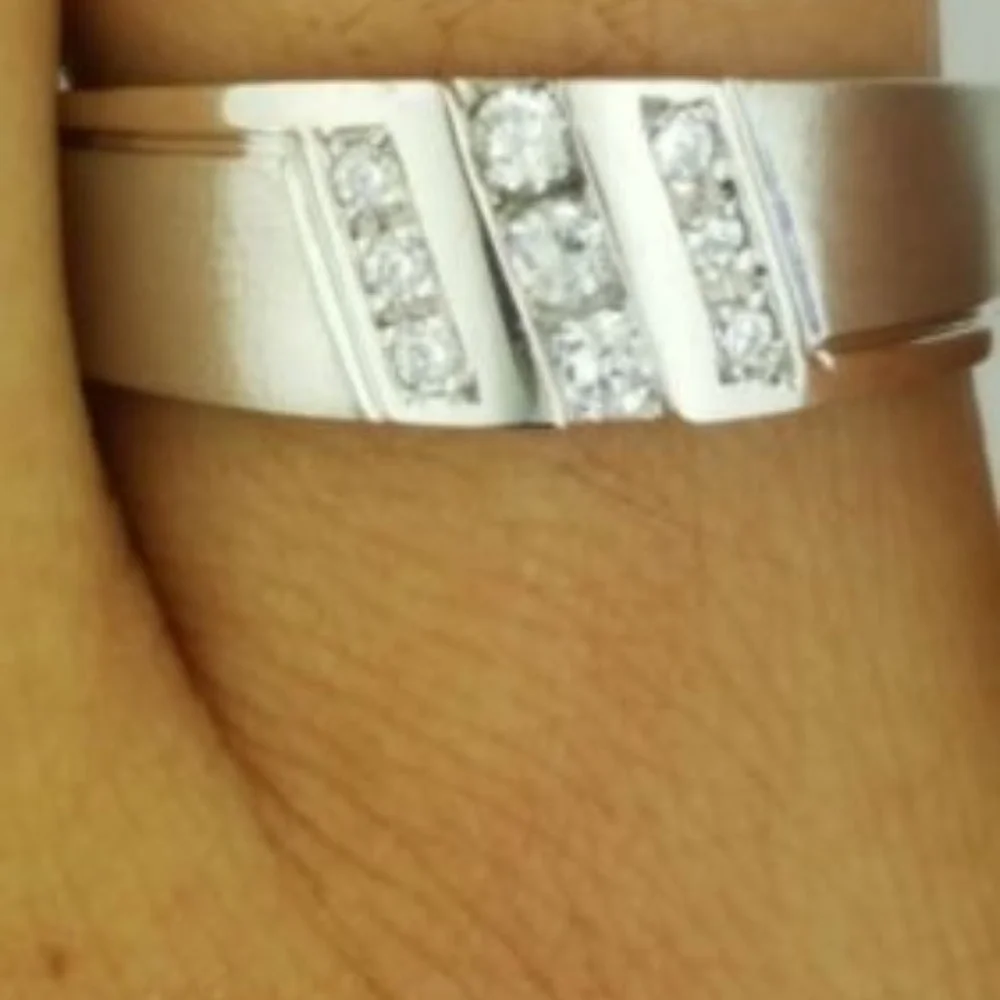 14k Solid White Gold Men's Wedding Band Ring